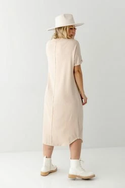 Polagram Dresses 'Marlow' Button Front T-Shirt Dress In Cream
