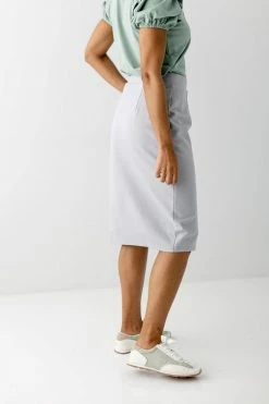 The Main Street Exchange Exclusive Designs 'Anna' Pencil Skirt In Pearl Grey 9 The Main Street Exchange Exclusive Designs 'Anna' Pencil Skirt In Pearl Grey