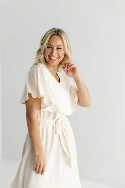 Tea N Rose 'Sparrow' Crepe Knee Length Dress FINAL SALE Dresses