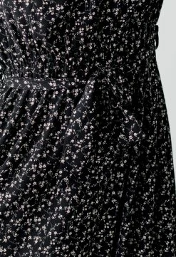 The Main Street Exchange 'Esther' Ditsy Floral Maxi Dress In Black Summer Collection