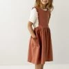 Hayden Los Angeles 'Acacia' Girl Ruffled Pinafore Dress In Sienna Dresses