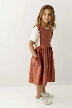 Hayden Los Angeles 'Acacia' Girl Ruffled Pinafore Dress In Sienna Dresses