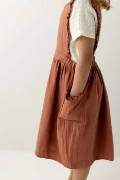 Hayden Los Angeles 'Acacia' Girl Ruffled Pinafore Dress In Sienna Dresses