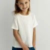 Hayden Los Angeles 'Millie' Girl Textured Tee In Cream Tops/Cardigans