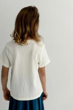 Hayden Los Angeles 'Millie' Girl Textured Tee In Cream Tops/Cardigans 12 Hayden Los Angeles 'Millie' Girl Textured Tee In Cream Tops/Cardigans