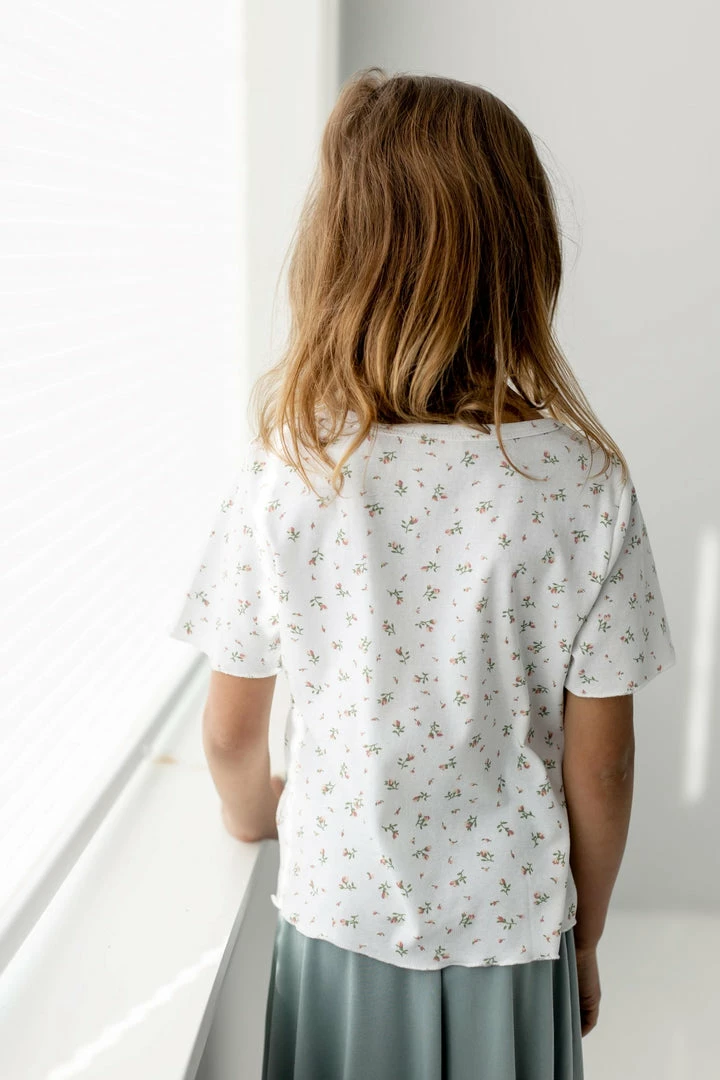 Hayden Los Angeles 'Nova' Girl Button Detail Ditsy Floral Top In Ivory FINAL SALE Tops/Cardigans 5 Hayden Los Angeles 'Nova' Girl Button Detail Ditsy Floral Top In Ivory FINAL SALE Tops/Cardigans