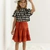Hayden Los Angeles 'Jill' Girl Tiered Skirt In Rust