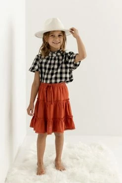 Hayden Los Angeles 'Jill' Girl Tiered Skirt In Rust