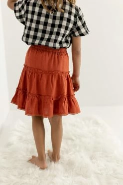 Hayden Los Angeles 'Jill' Girl Tiered Skirt In Rust