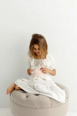 Hayden Los Angeles 'Haisley' Girl Smocked Bodice Ruffle Dress In Ivory