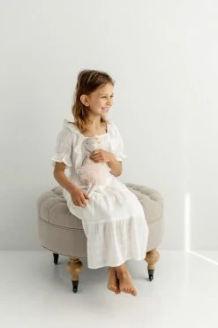 Hayden Los Angeles 'Haisley' Girl Smocked Bodice Ruffle Dress In Ivory