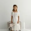 Hayden Los Angeles 'Haisley' Girl Smocked Bodice Ruffle Dress In Ivory