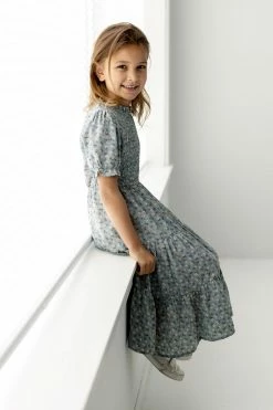 Hayden Los Angeles Dresses 'Malia' Girl Floral Tiered Dress In Light Blue