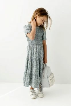 Hayden Los Angeles Dresses 'Malia' Girl Floral Tiered Dress In Light Blue