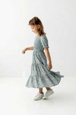Hayden Los Angeles Dresses 'Malia' Girl Floral Tiered Dress In Light Blue