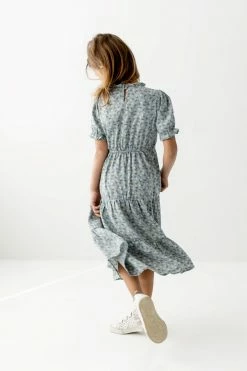 Hayden Los Angeles Dresses 'Malia' Girl Floral Tiered Dress In Light Blue