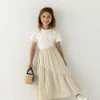 Hayden Los Angeles 'Winnie' Girl Asymmetric Ruffle Skirt In Beige FINAL SALE
