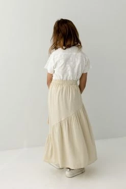 Hayden Los Angeles 'Winnie' Girl Asymmetric Ruffle Skirt In Beige FINAL SALE
