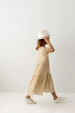 Hayden Los Angeles 'Elspeth' Girl Tiered Ditsy Floral Dress In Yellow FINAL SALE Dresses