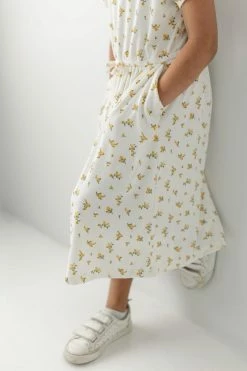 The Main Street Exchange 'Annika' Girl Ribbed Tie Dress In Yellow Ditsy Floral 11 The Main Street Exchange 'Annika' Girl Ribbed Tie Dress In Yellow Ditsy Floral