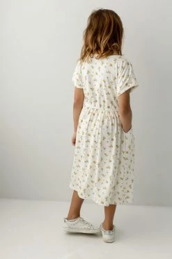 The Main Street Exchange 'Annika' Girl Ribbed Tie Dress In Yellow Ditsy Floral 13 The Main Street Exchange 'Annika' Girl Ribbed Tie Dress In Yellow Ditsy Floral