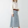 The Main Street Exchange 'Brooke' A-Line Denim Midi Skirt Exclusive Designs