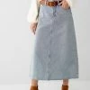 The Main Street Exchange 'Brooke' A-Line Denim Midi Skirt FINAL SALE