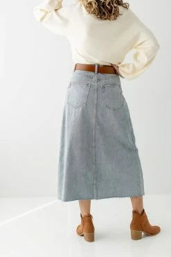 The Main Street Exchange 'Brooke' A-Line Denim Midi Skirt Exclusive Designs