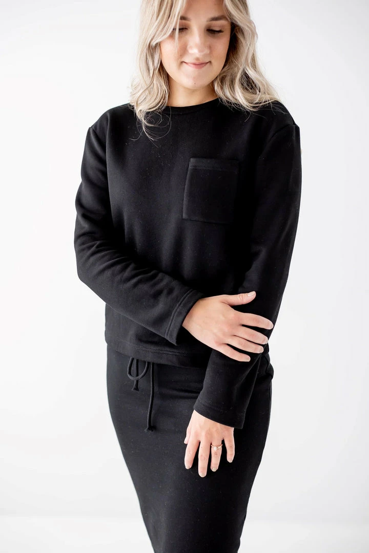 The Main Street Exchange Lancaster Collection 'Zion' Sweatshirt Top In Black FINAL SALE 2 The Main Street Exchange Lancaster Collection 'Zion' Sweatshirt Top In Black FINAL SALE