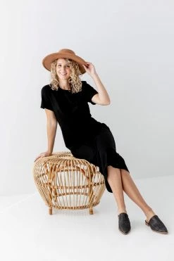The Main Street Exchange 'Spencer' Ponte Knit Midi Dress In Black Lancaster Collection