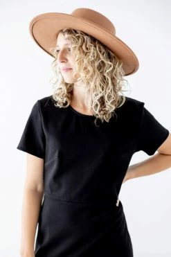 The Main Street Exchange 'Spencer' Ponte Knit Midi Dress In Black Lancaster Collection