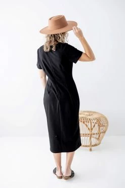 The Main Street Exchange 'Spencer' Ponte Knit Midi Dress In Black Lancaster Collection