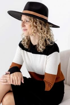 Queens Denver Wide Brim Panama Hat In Black Lancaster Collection