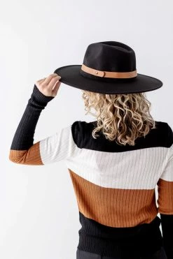 Queens Denver Wide Brim Panama Hat In Black Lancaster Collection