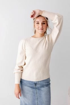Polagram 'Elle' Ribbed Sweater In Cream 11 Polagram 'Elle' Ribbed Sweater In Cream