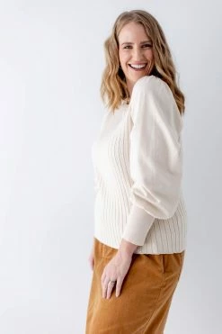 Polagram 'Elle' Ribbed Sweater In Cream 14 Polagram 'Elle' Ribbed Sweater In Cream