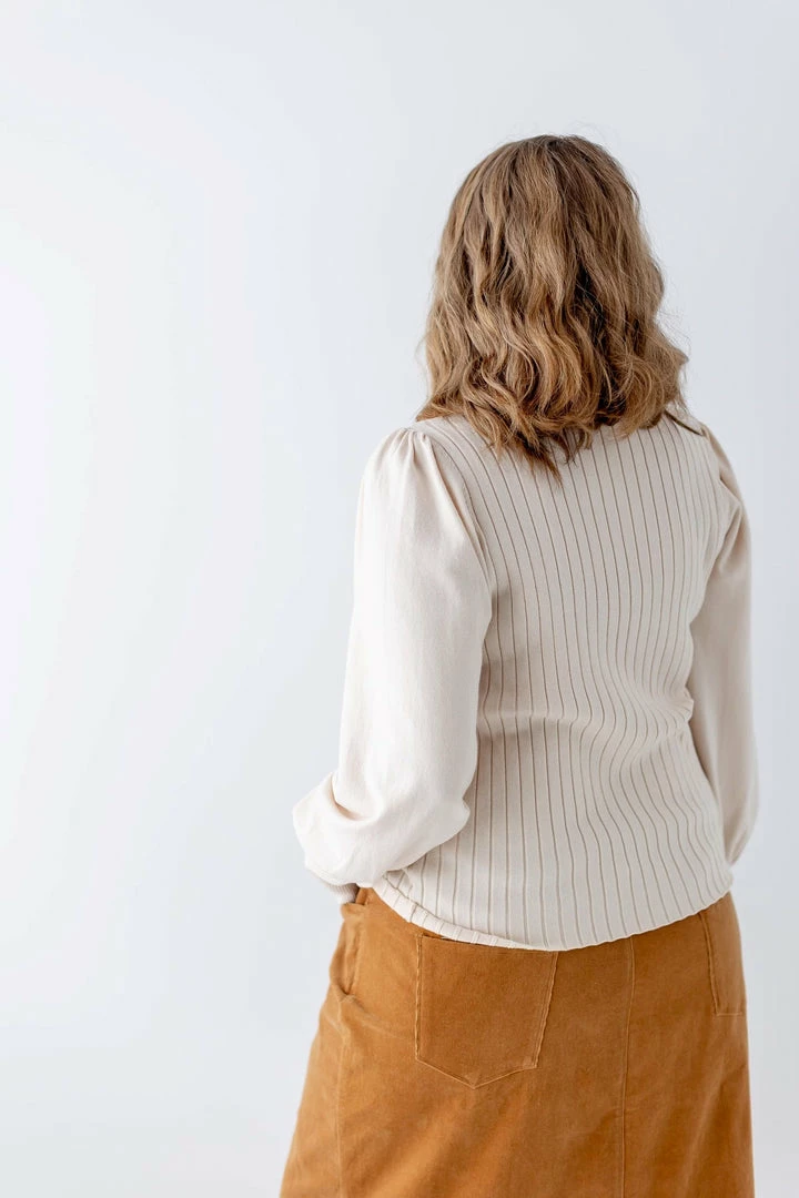 Polagram 'Elle' Ribbed Sweater In Cream 8 Polagram 'Elle' Ribbed Sweater In Cream