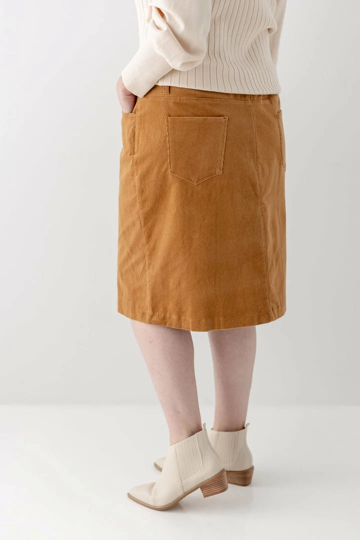 The Main Street Exchange 'Ember' Corduroy Skirt In Camel FINAL SALE 3 The Main Street Exchange 'Ember' Corduroy Skirt In Camel FINAL SALE