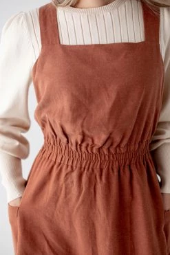 The Main Street Exchange Lancaster Collection 'Sahara' Pinafore Dress In Rust 13 The Main Street Exchange Lancaster Collection 'Sahara' Pinafore Dress In Rust