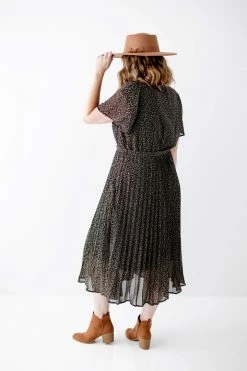 Polagram PLUS 'Ella' Tie Waist Dress In Black Print Lancaster Collection