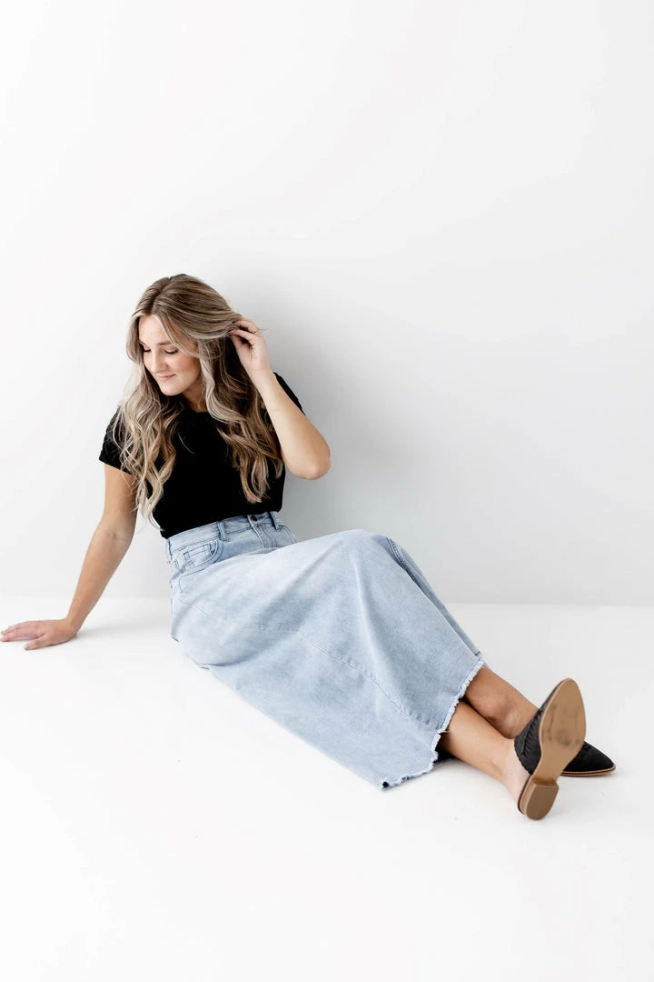 The Main Street Exchange Exclusive Designs 'Riley' Light Denim Ankle Length Skirt 7 The Main Street Exchange Exclusive Designs 'Riley' Light Denim Ankle Length Skirt