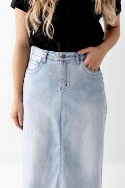 The Main Street Exchange Exclusive Designs 'Riley' Light Denim Ankle Length Skirt 10 The Main Street Exchange Exclusive Designs 'Riley' Light Denim Ankle Length Skirt