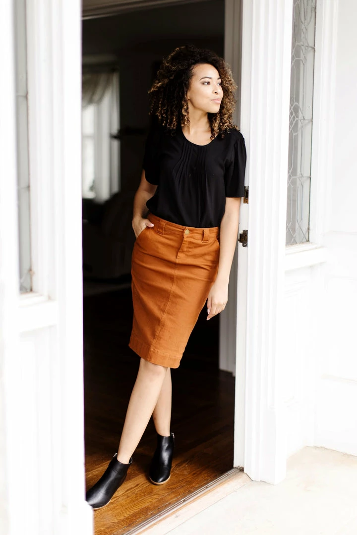 The Main Street Exchange 'Adrian' Classic Denim Midi Skirt 14 The Main Street Exchange 'Adrian' Classic Denim Midi Skirt