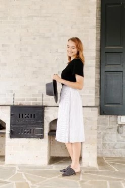 The Main Street Exchange 'Cherie' Circle Skirt In Ivory Pinstripe FINAL SALE 16 The Main Street Exchange 'Cherie' Circle Skirt In Ivory Pinstripe FINAL SALE