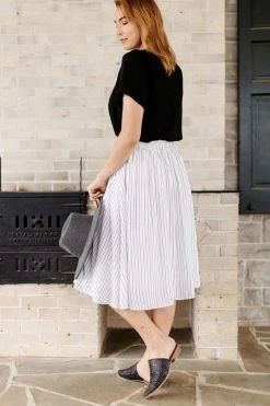 The Main Street Exchange 'Cherie' Circle Skirt In Ivory Pinstripe FINAL SALE 18 The Main Street Exchange 'Cherie' Circle Skirt In Ivory Pinstripe FINAL SALE