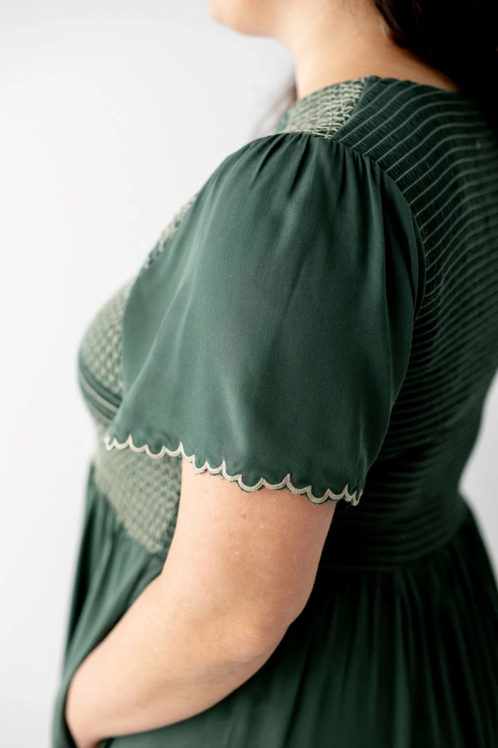 Polagram Extended 'Lucian' Smocked Bodice Maxi Dress In Jade Dresses 5 Polagram Extended 'Lucian' Smocked Bodice Maxi Dress In Jade Dresses