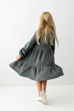 Hayden Los Angeles 'Elsie' Girl Button Front Cotton Dress In Forest FINAL SALE Dresses