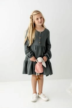 Hayden Los Angeles 'Elsie' Girl Button Front Cotton Dress In Forest FINAL SALE Dresses