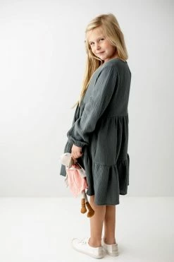 Hayden Los Angeles 'Elsie' Girl Button Front Cotton Dress In Forest FINAL SALE Dresses