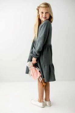 Hayden Los Angeles 'Elsie' Girl Button Front Cotton Dress In Forest FINAL SALE Dresses